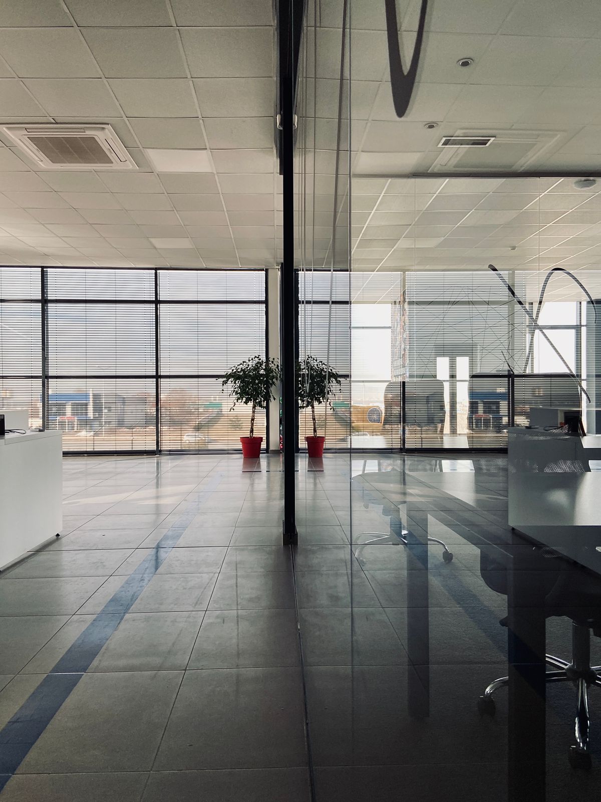 Glass office partition